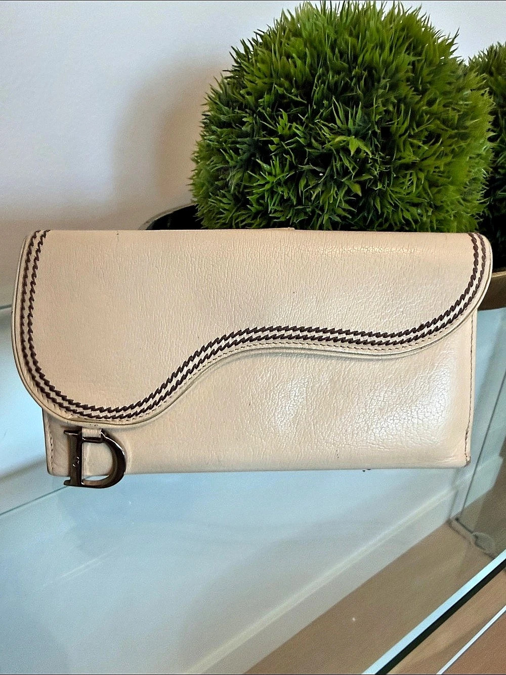 Chloe Leather-Style Wallet in Beige